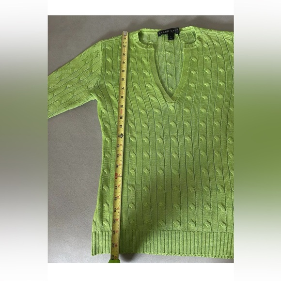 Ralph Lauren Black Label Green 100% Silk Cable Knit Sweater - Picture 11 of 13